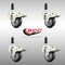Service Caster 3 Inch 316SS Thermoplastic Rubber Swivel 7/8 Inch Stem Caster Set Lock Brake SCC-SS316TTLEX20S314-TPRB-78-4 - alternate 4